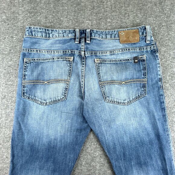Buffalo David Bitton Jeans Mens 36x30 Blue Six Basic Slim Straight Denim Cotton - Picture 2 of 9
